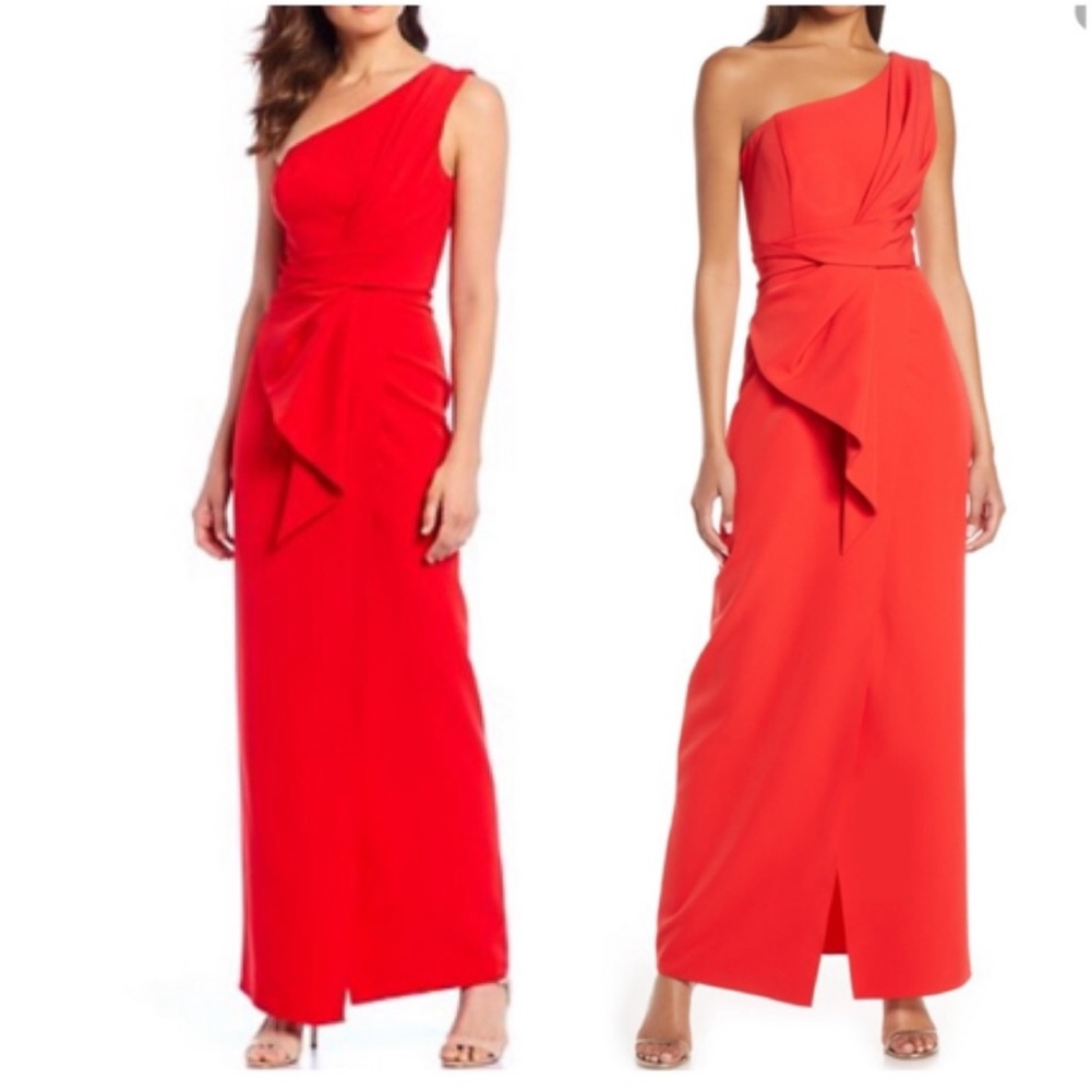 Eliza J Red One-Shoulder Maxi Dress